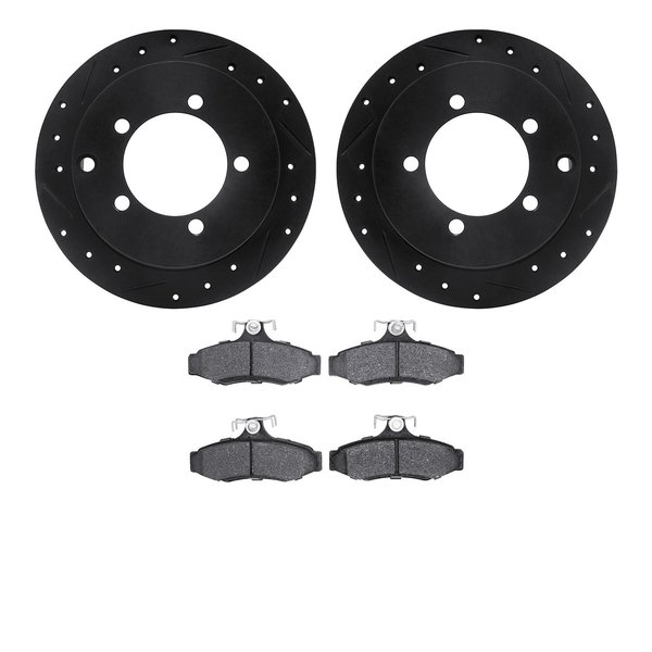 Dynamic Friction Co 8502-72130, Rotors-Drilled and Slotted-Black with 5000 Advanced Brake Pads, Zinc Coated 8502-72130